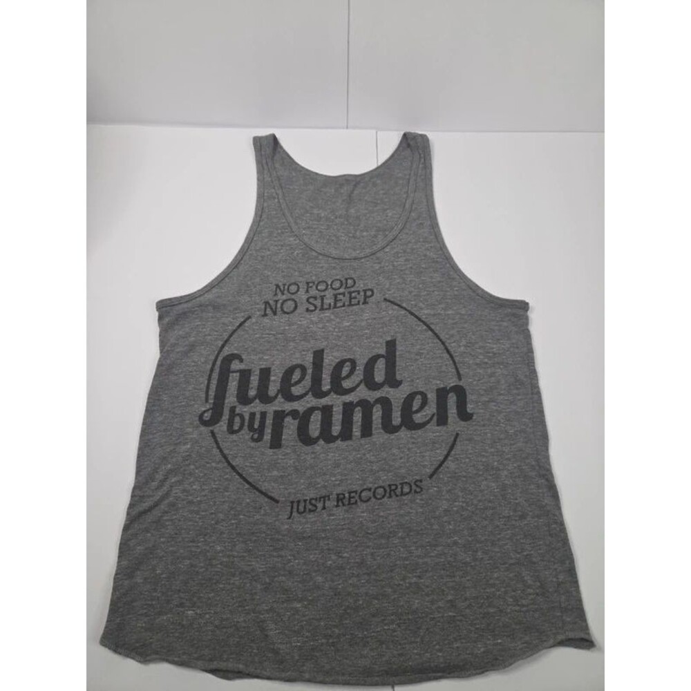 Fueled by Ramen No Food No Sleep Just Records Gray Tank Top Graphic Tee